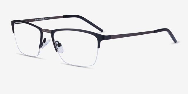 Osmosis Noir MétalMontures de lunettes de vue d'EyeBuyDirect, Vue d'Angle