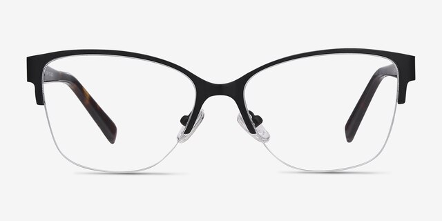 Feline Black Acetate-metalEyeglass Frames from EyeBuyDirect, Front View