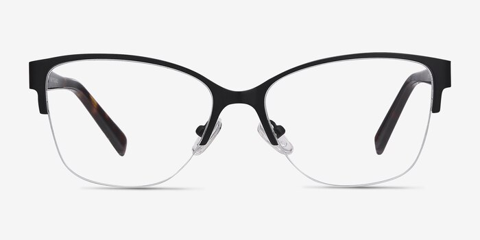 Feline Noir Acetate-metal Montures de lunettes de vue d'EyeBuyDirect