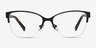 Feline Black Acetate-metalEyeglass Frames from EyeBuyDirect, Front View