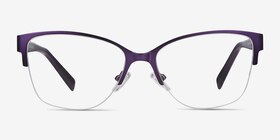 Feline Violet Acetate-metal Montures de lunettes de vue d'EyeBuyDirect, Vue de Face