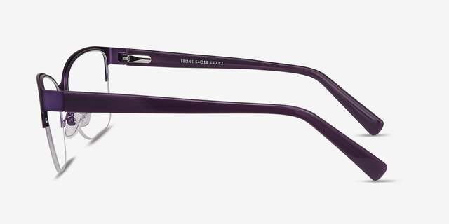 Feline Purple Acetate-metalEyeglass Frames from EyeBuyDirect, Side View