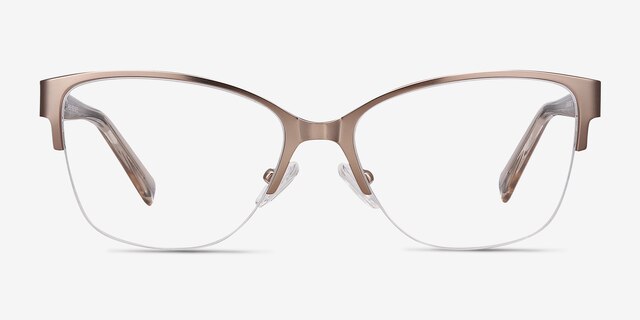 Feline Rose Gold Acetate-metalEyeglass Frames from EyeBuyDirect, Front View