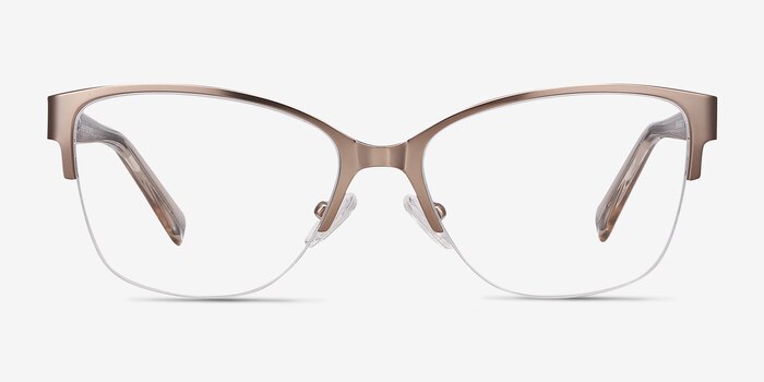 Feline Or rose Acetate-metal Montures de lunettes de vue d'EyeBuyDirect