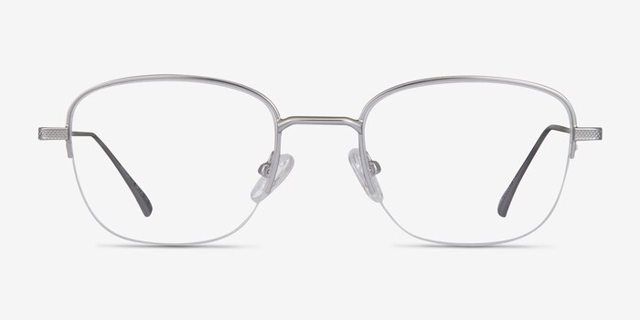 Navigator Silver Metal Eyeglass Frames from EyeBuyDirect