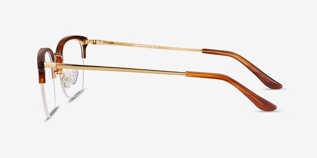 Curie Brown Acetate-metalEyeglass Frames from EyeBuyDirect, Side View