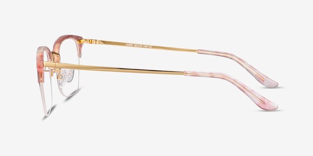 Curie Pink Acetate-metalEyeglass Frames from EyeBuyDirect, Side View