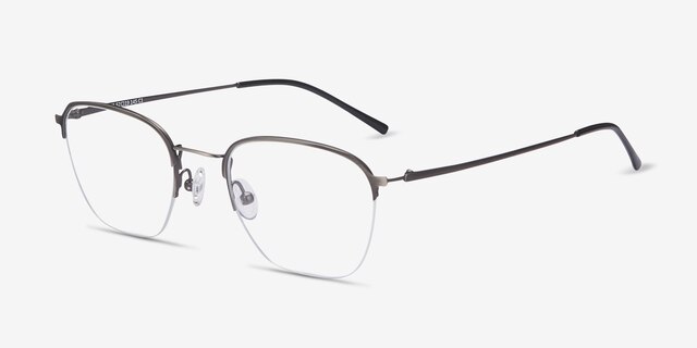 Enya Gunmetal MetalEyeglass Frames from EyeBuyDirect, Angle View