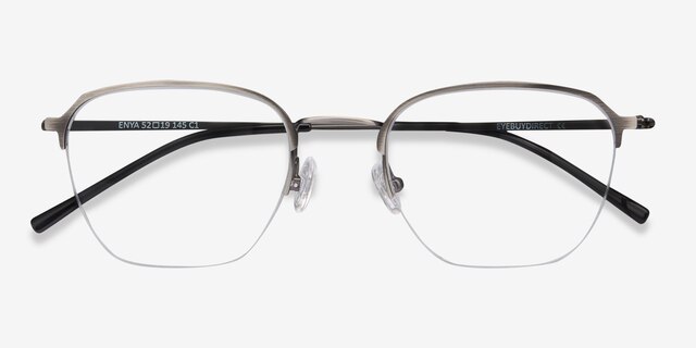 Enya Gunmetal MetalEyeglass Frames from EyeBuyDirect, Closed View