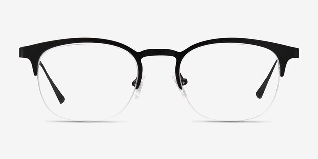 Hemisphere Black MetalEyeglass Frames from EyeBuyDirect, Front View
