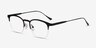 Hemisphere Black MetalEyeglass Frames from EyeBuyDirect, Angle View