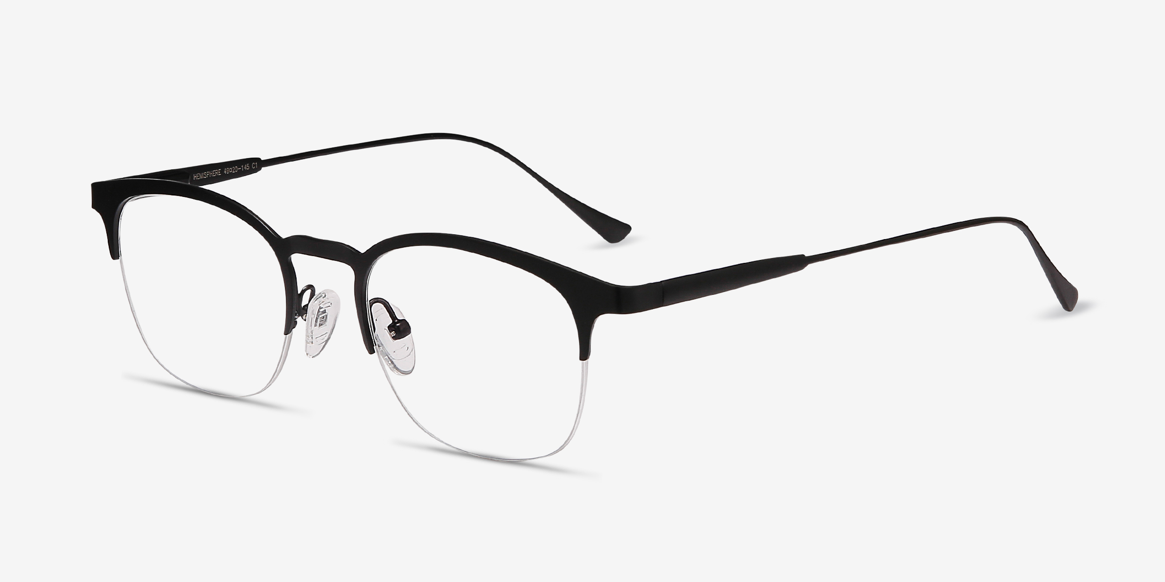 Hemisphere Square Black Semi Rimless Eyeglasses | Eyebuydirect