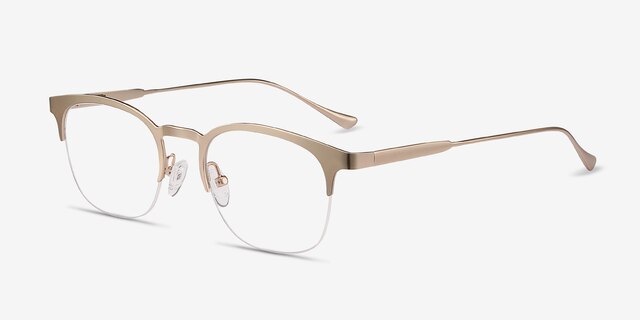 Hemisphere Rose Gold MetalEyeglass Frames from EyeBuyDirect, Angle View