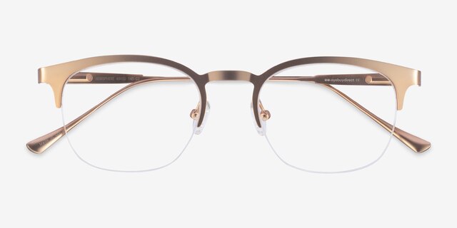 Hemisphere Rose Gold MetalEyeglass Frames from EyeBuyDirect, Closed View