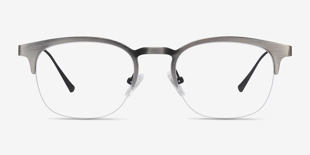 Hemisphere Gunmetal MetalEyeglass Frames from EyeBuyDirect, Front View