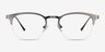Hemisphere Gunmetal MetalEyeglass Frames from EyeBuyDirect, Front View