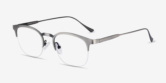 Hemisphere Gunmetal MetalEyeglass Frames from EyeBuyDirect, Angle View