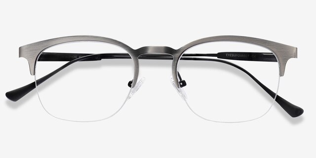 Hemisphere Gunmetal MetalEyeglass Frames from EyeBuyDirect, Closed View