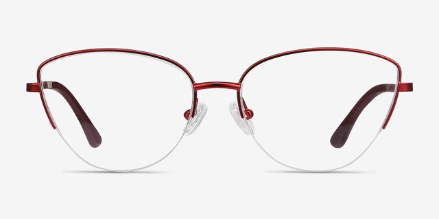 Star Burgundy MetalEyeglass Frames from EyeBuyDirect, Front View