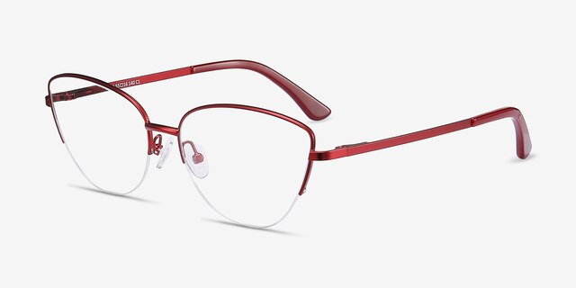 Star Burgundy MetalEyeglass Frames from EyeBuyDirect, Angle View