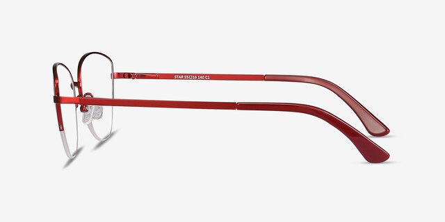 Star Burgundy MetalEyeglass Frames from EyeBuyDirect, Side View