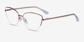 Star Or rose Métal Montures de lunettes de vue d'EyeBuyDirect, Vue d'Angle