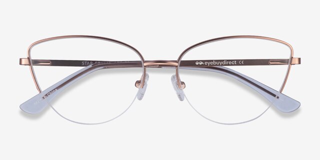 Star Or rose MétalMontures de lunettes de vue d'EyeBuyDirect, Vue Rapprochée