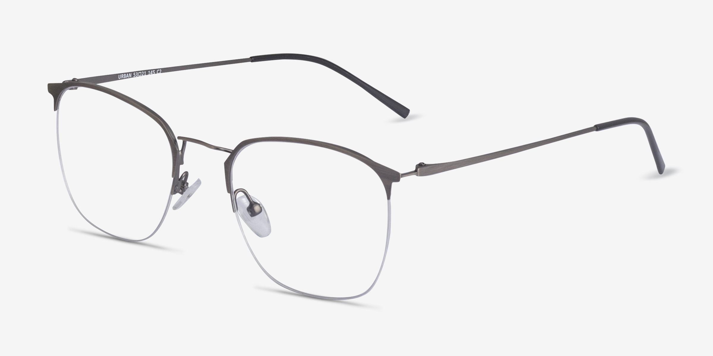 Urban Square Gunmetal Semi Rimless Eyeglasses Eyebuydirect