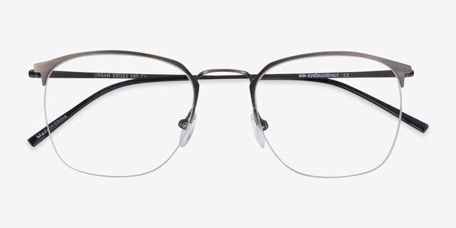 Urban Gunmetal MetalEyeglass Frames from EyeBuyDirect, Closed View