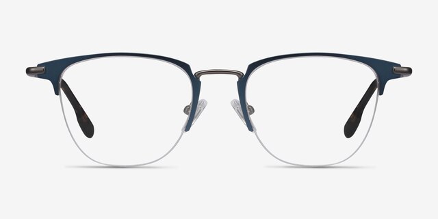 Wings Blue MetalEyeglass Frames from EyeBuyDirect, Front View