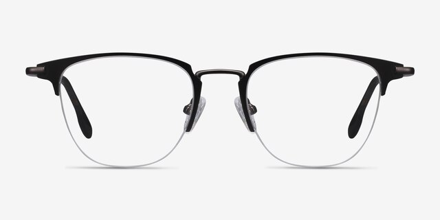 Wings Black MetalEyeglass Frames from EyeBuyDirect, Front View