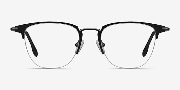 Wings Black Metal Eyeglass Frames