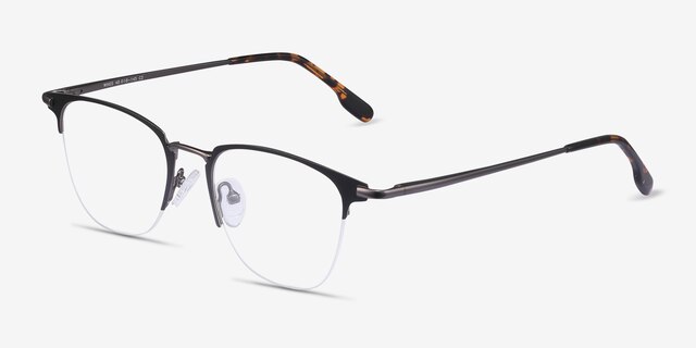 Wings Black MetalEyeglass Frames from EyeBuyDirect, Angle View