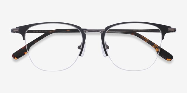 Wings Black MetalEyeglass Frames from EyeBuyDirect, Closed View