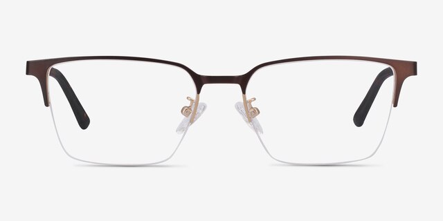 Brink Brown MetalEyeglass Frames from EyeBuyDirect, Front View