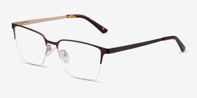 Brink Brown MetalEyeglass Frames from EyeBuyDirect, Angle View