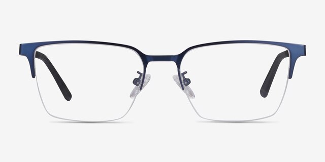 Brink Blue MetalEyeglass Frames from EyeBuyDirect, Front View