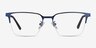 Brink Blue MetalEyeglass Frames from EyeBuyDirect, Front View