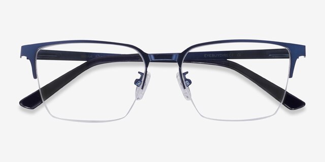 Brink Blue MetalEyeglass Frames from EyeBuyDirect, Closed View