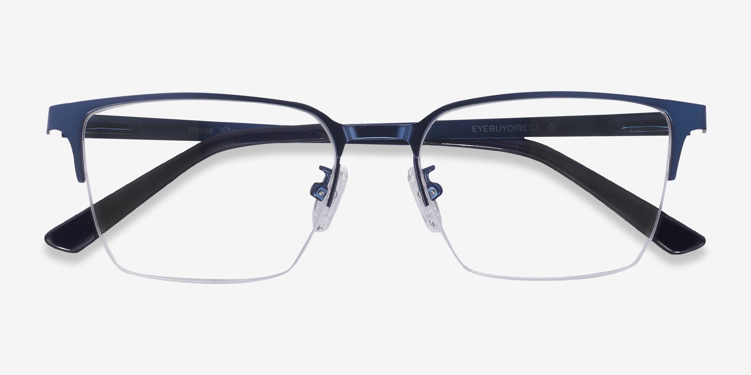 Brink Rectangle Blue Semi Rimless Eyeglasses | Eyebuydirect