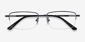 Studio Bleu marine  Métal Montures de lunettes de vue d'EyeBuyDirect, Vue Rapprochée