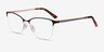Kira Burgundy MétalMontures de lunettes de vue d'EyeBuyDirect, Vue d'Angle