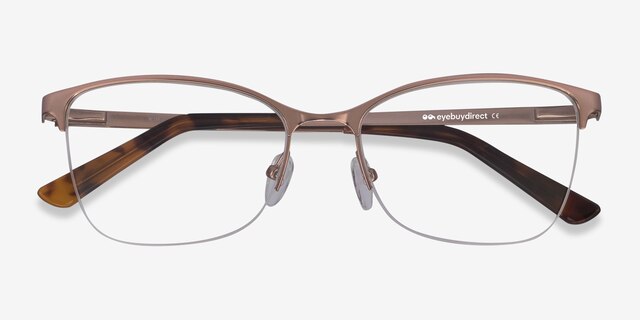Kira Or rose MétalMontures de lunettes de vue d'EyeBuyDirect, Vue Rapprochée