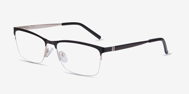 Rally Noir MétalMontures de lunettes de vue d'EyeBuyDirect, Vue d'Angle