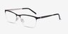 Rally Noir MétalMontures de lunettes de vue d'EyeBuyDirect, Vue d'Angle