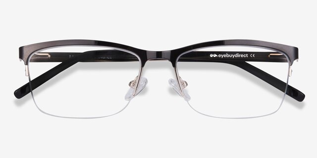 Rally Noir MétalMontures de lunettes de vue d'EyeBuyDirect, Vue Rapprochée