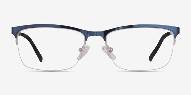 Rally Navy MetalEyeglass Frames from EyeBuyDirect, Front View