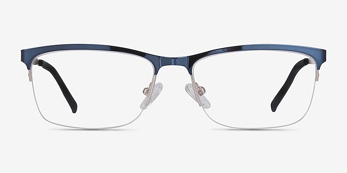 Rally Navy Metal Eyeglass Frames from EyeBuyDirect