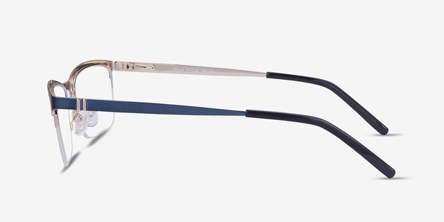 Rally Navy MetalEyeglass Frames from EyeBuyDirect, Side View