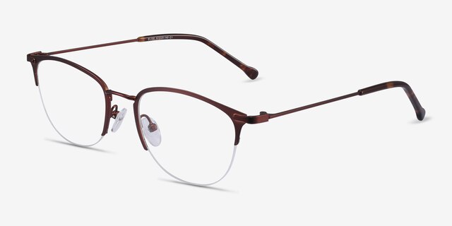 Elise Brun MétalMontures de lunettes de vue d'EyeBuyDirect, Vue d'Angle